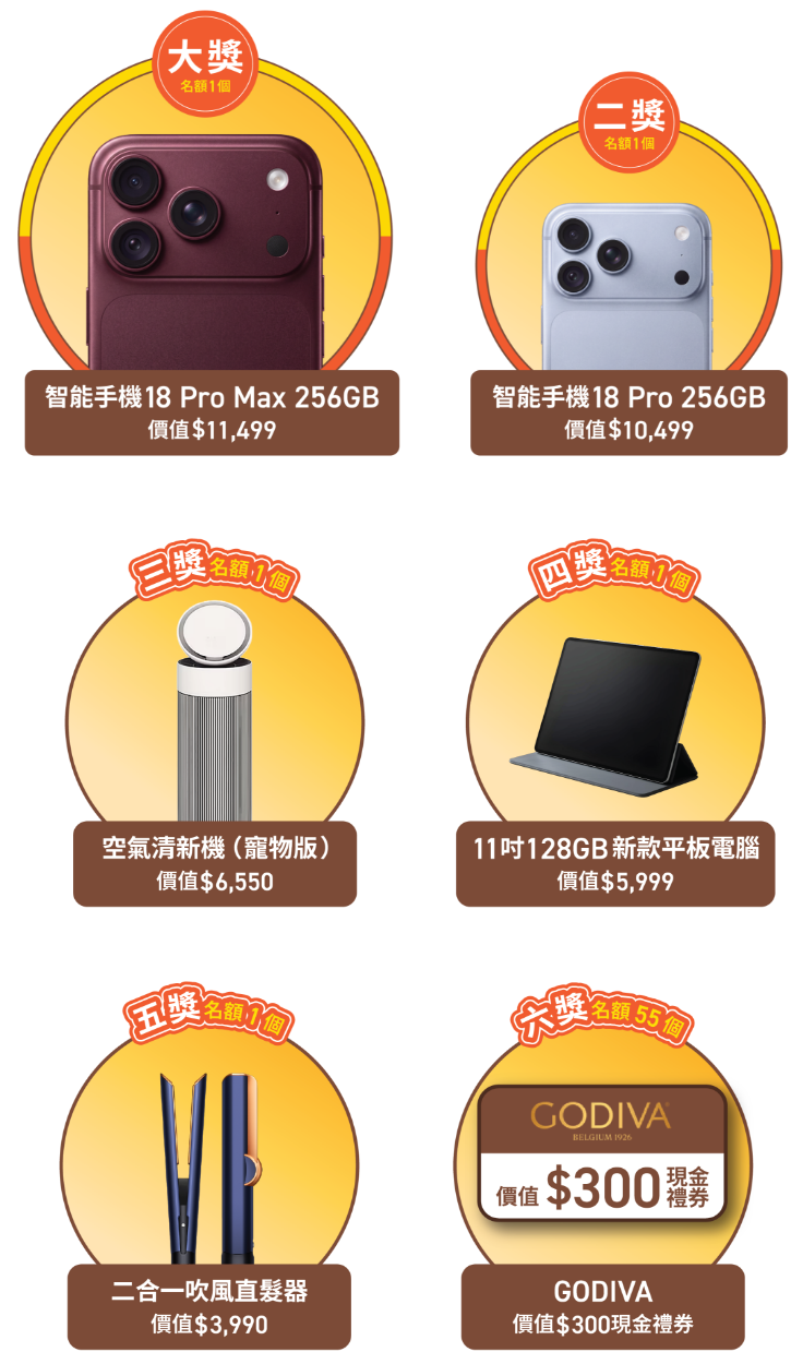 獎品豐富